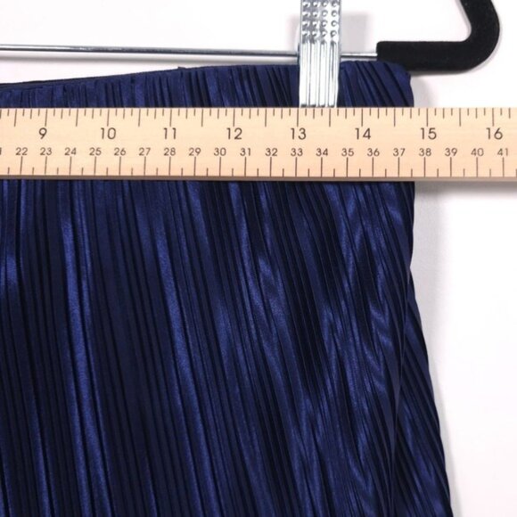 AMANDA UPRICHARD Collina Crinkle Jumpsuit Navy Size XS Pleated Strapless - Picture 10 of 14